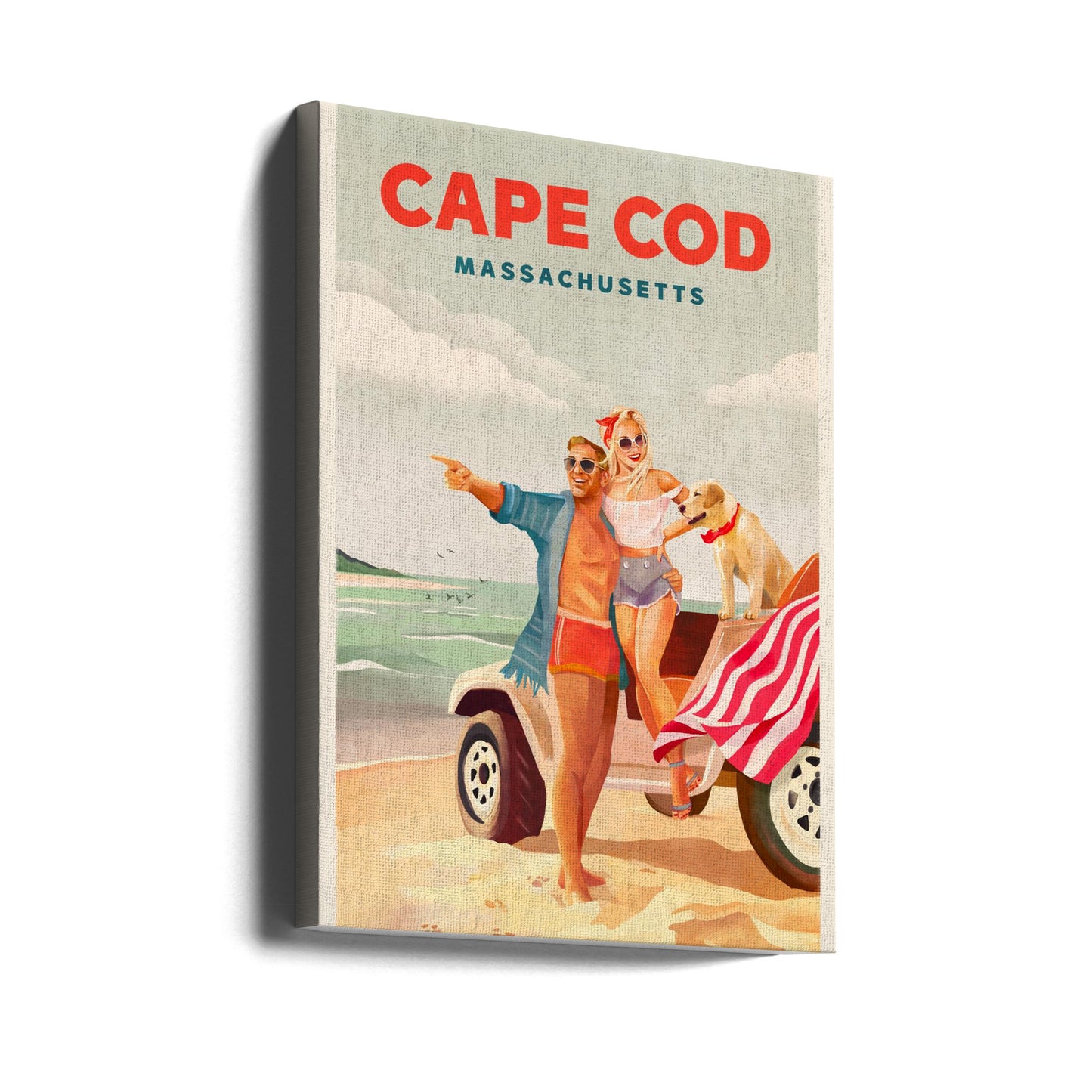 Arte de playa de verano de Cape Cod, Massachusetts | Impresiones en Lienzo