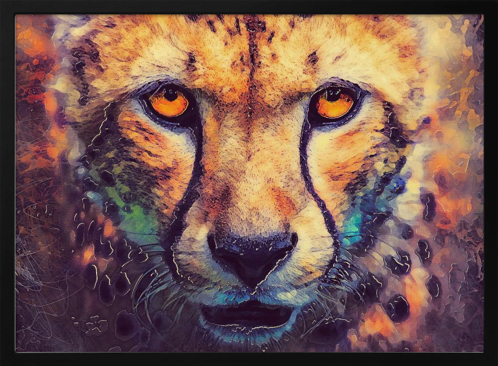 Tiere Leopard Aquarell Tierkunst | Poster