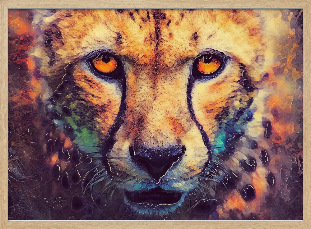 Tiere Leopard Aquarell Tierkunst | Poster