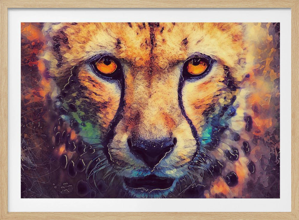 Tiere Leopard Aquarell Tierkunst | Poster