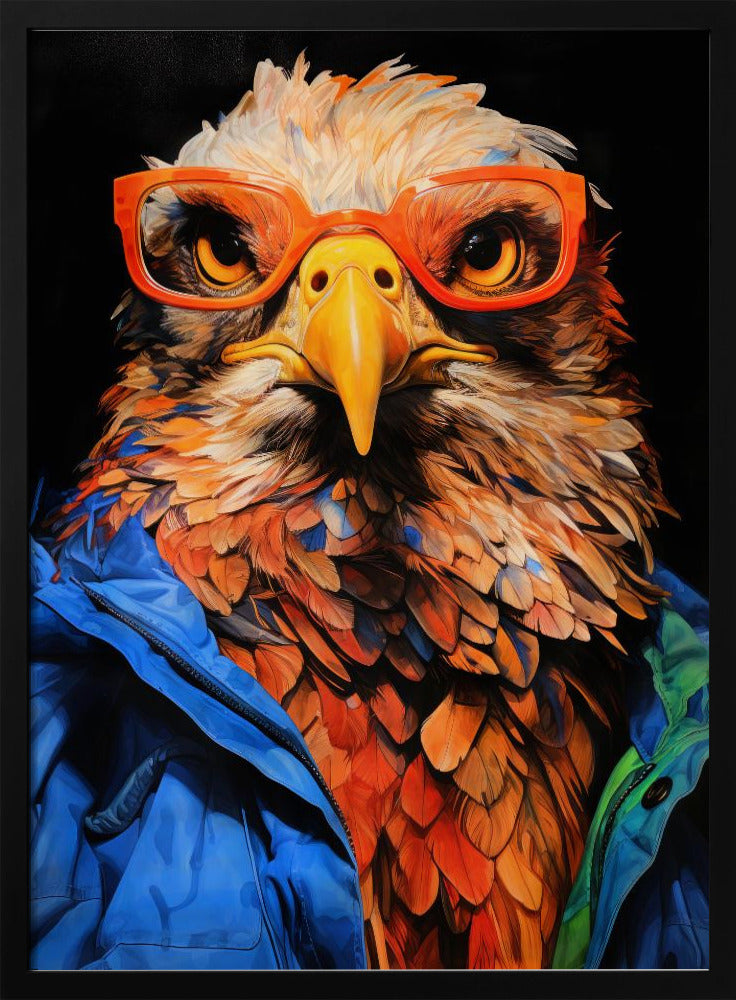 Akvarell djurkonst med örn, hipster | Poster