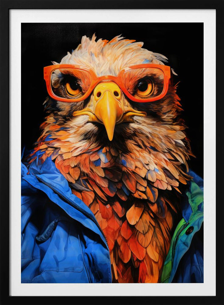 Akvarell djurkonst med örn, hipster | Poster