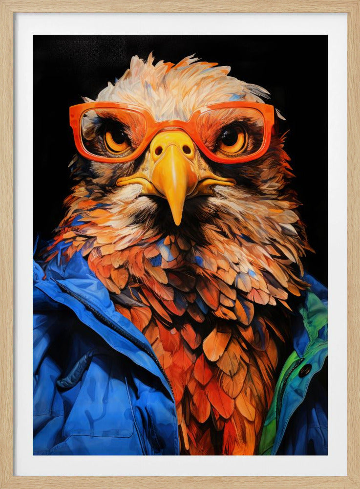 Akvarell djurkonst med örn, hipster | Poster