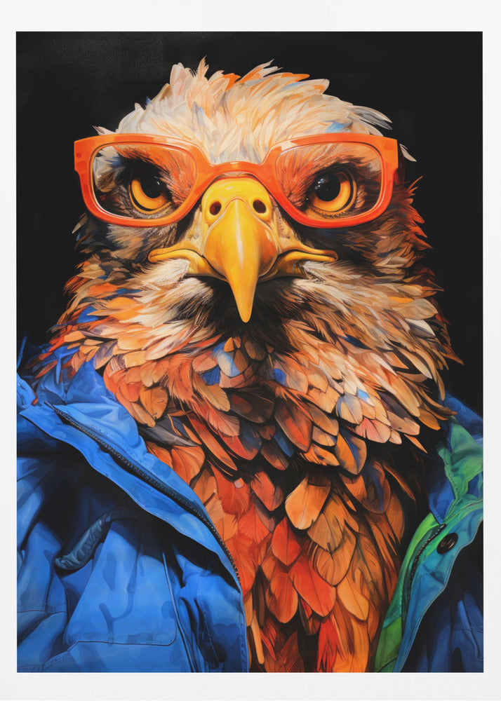 Akvarell djurkonst med örn, hipster | Poster