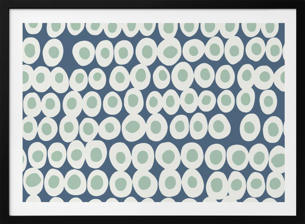 Wonderful bold dots blue and mint pattern | Poster