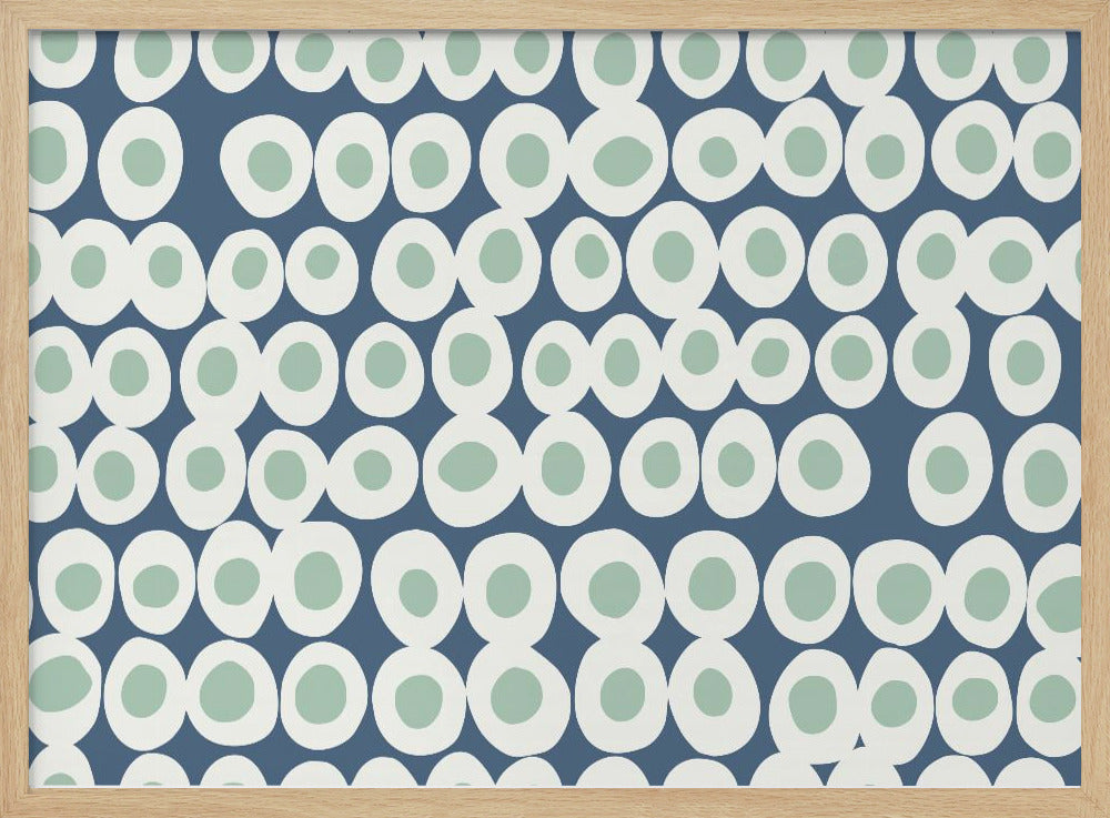 Wonderful bold dots blue and mint pattern | Poster