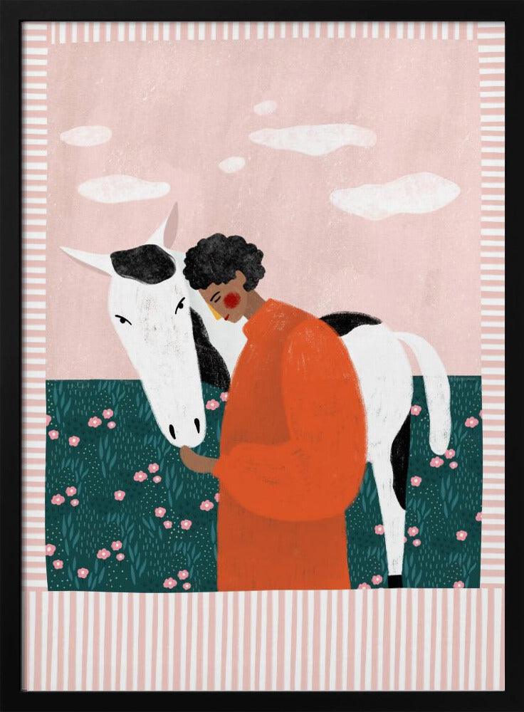 Vibrant Girl and Horse | Poster