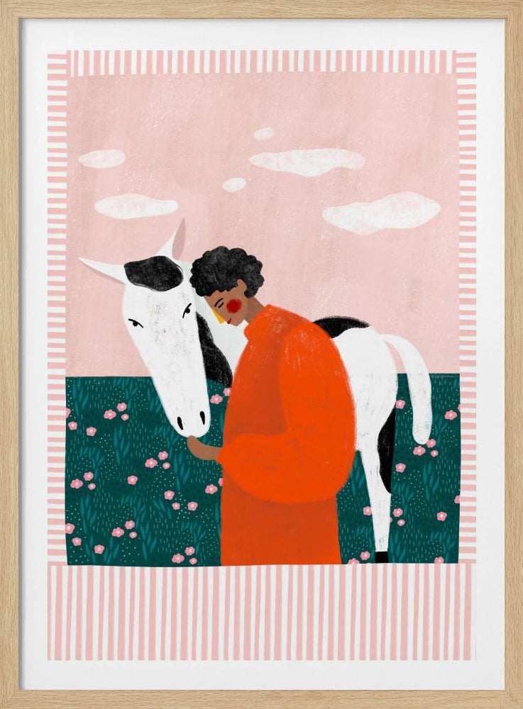 Vibrant Girl and Horse | Poster