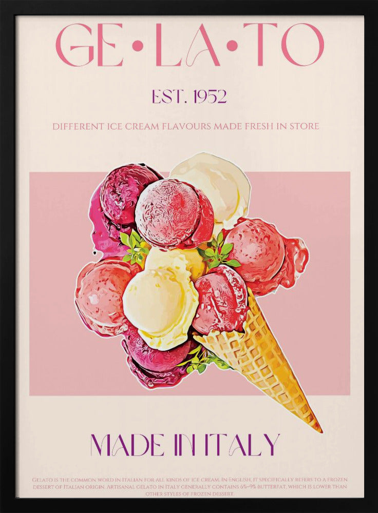 Gelato-affisch i vintagestil | Affisch