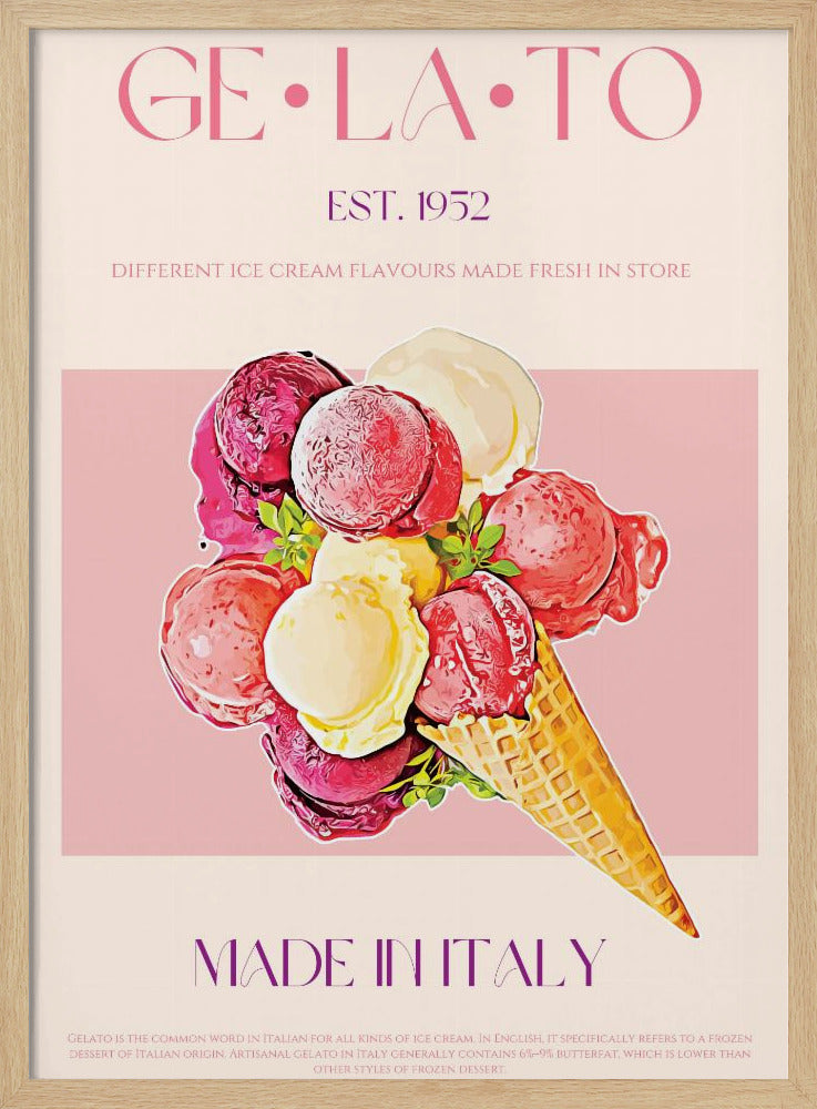 Gelato-affisch i vintagestil | Affisch