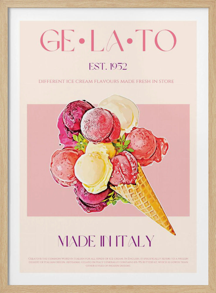 Gelato-affisch i vintagestil | Affisch