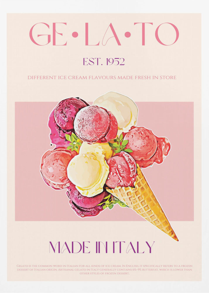Gelato-affisch i vintagestil | Affisch