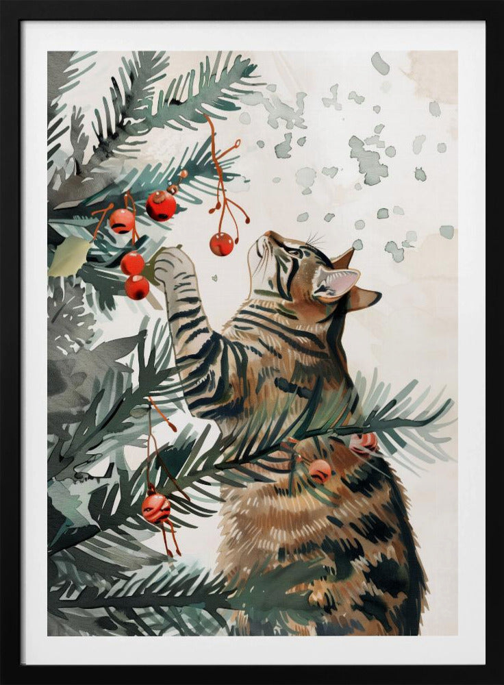 Kattunge och julgran | Poster