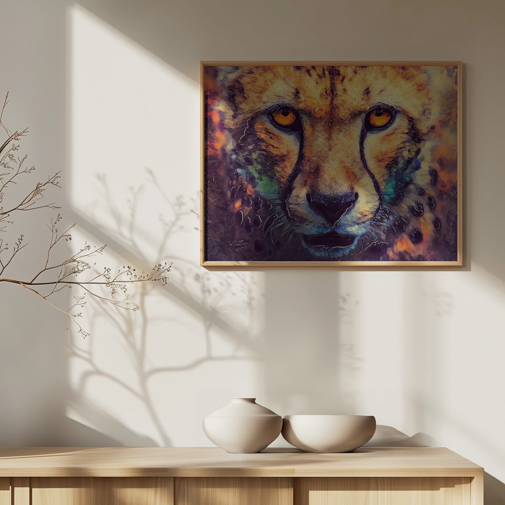 Tiere Leopard Aquarell Tierkunst | Poster
