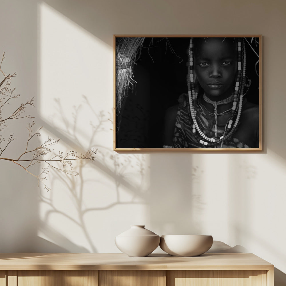 Mursi-Mädchen | Poster - Kunstdruck