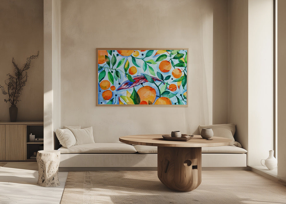 Orange Blå | Plakater - Kunsttryk
