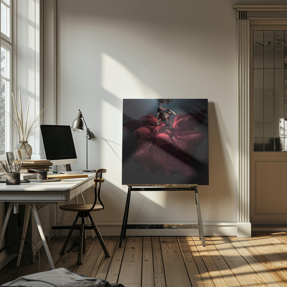 De dame in het rood | Canvasprints