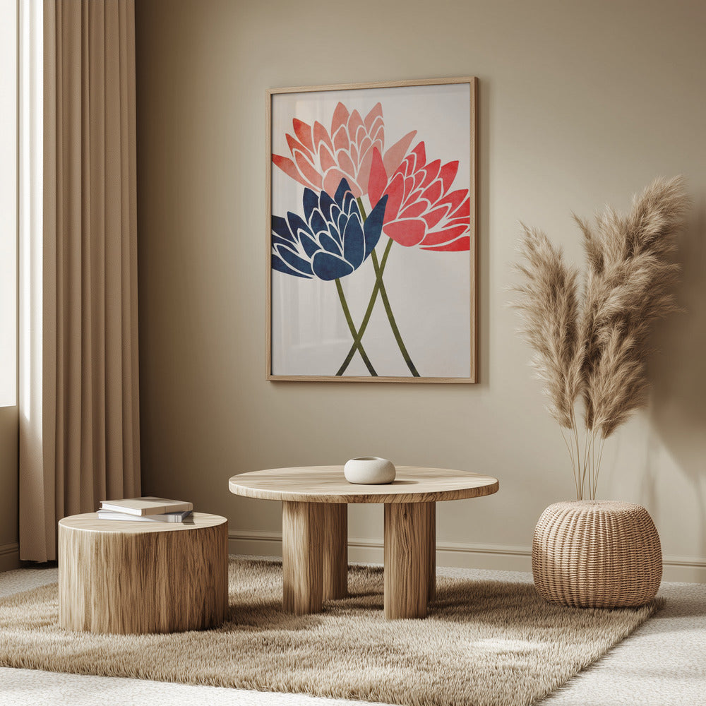 Tres flores danzantes | Posters  - Impresiones de Arte