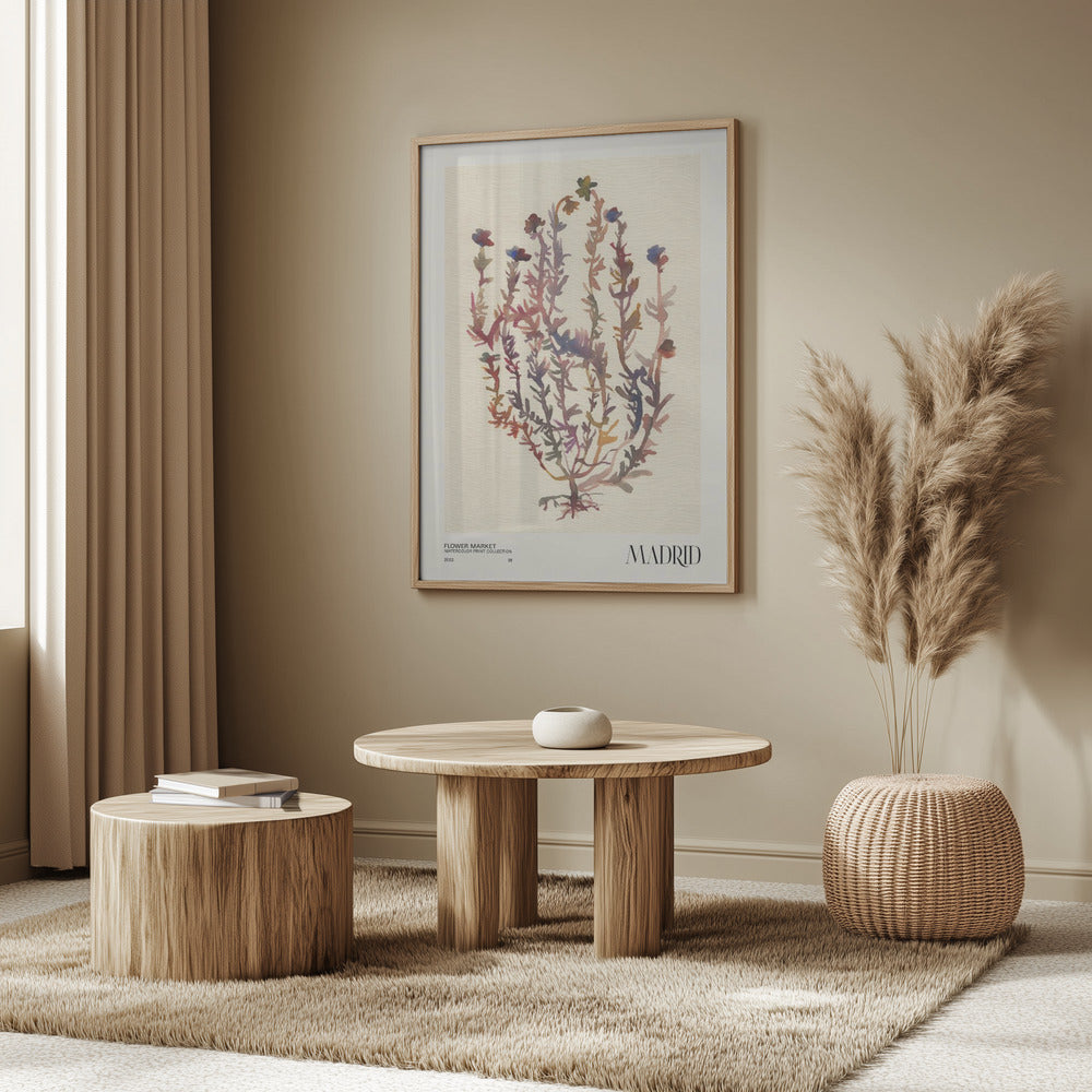 Watercolor print collection. Flower market - Madrid | Poster