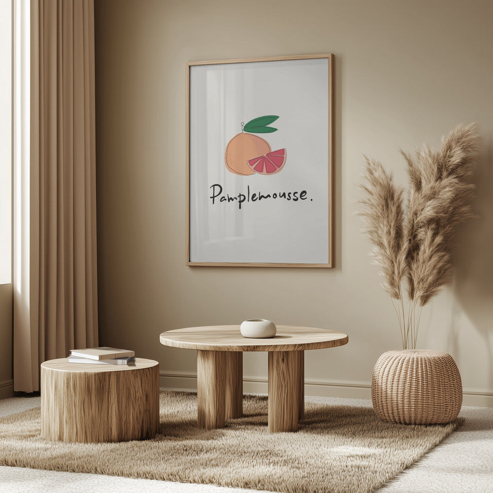 Modern French Fruits Collection &quot;Grapefruit / Pamplemousse&quot; | Poster