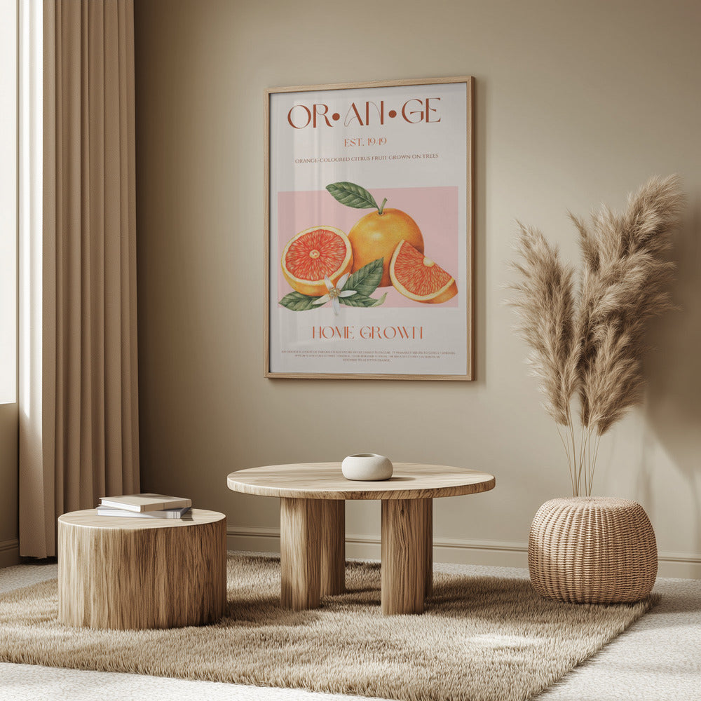 Vintage-Thema mit leuchtenden Orangen | Poster