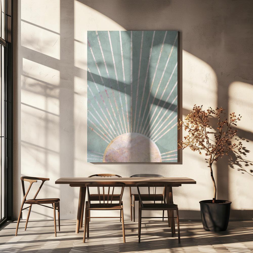 Saliegroene Boho Zon | Canvasprints