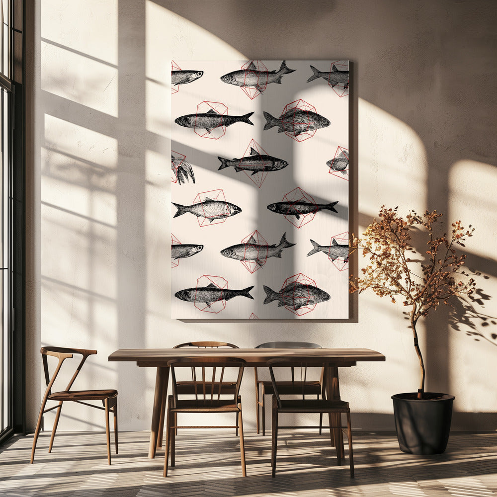 Poissons en Géométrie Nº4 | Tableaux sur Toile