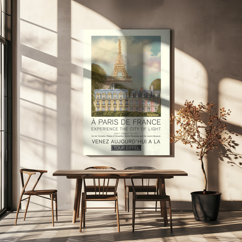 Imprimé rétro de Paris | Tableaux sur Toile