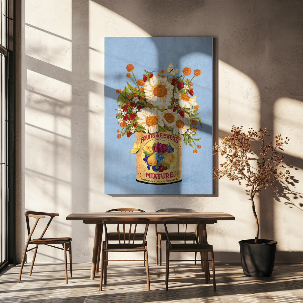 Fleurs dans une boîte à thé vintage | Tableaux sur Toile