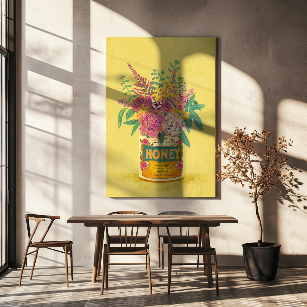 Fleurs dans une boîte de miel vintage | Tableaux sur Toile