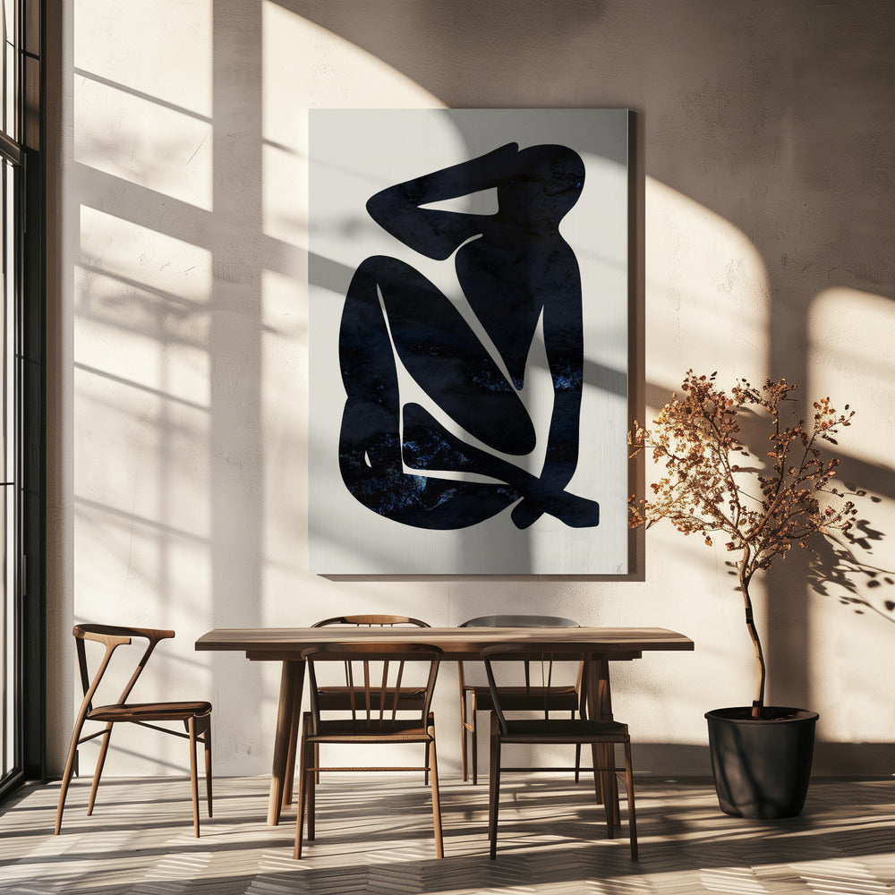 Donna blu scuro | Stampe su Tela