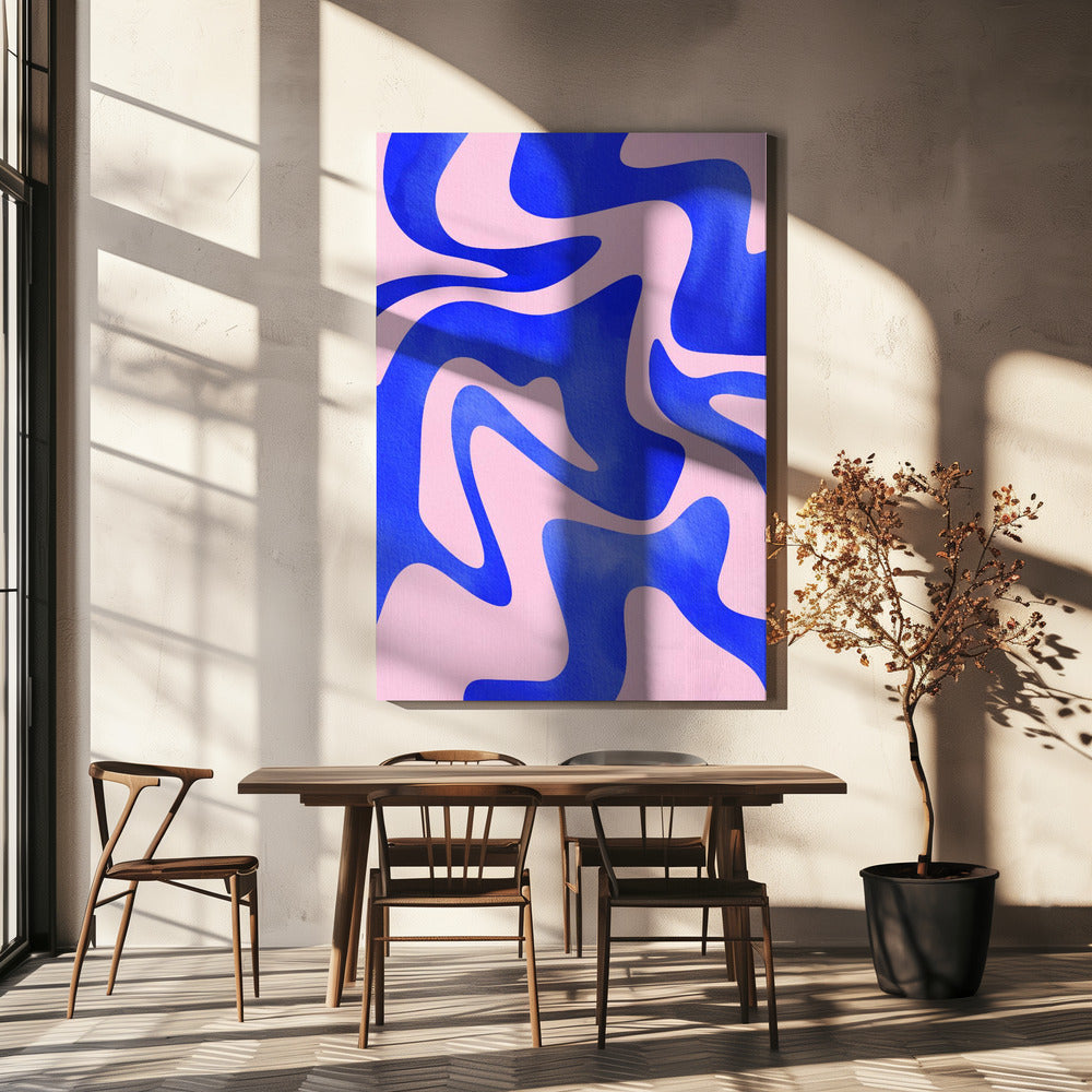 Abstrakte blaue Welle | Leinwand-Bilder