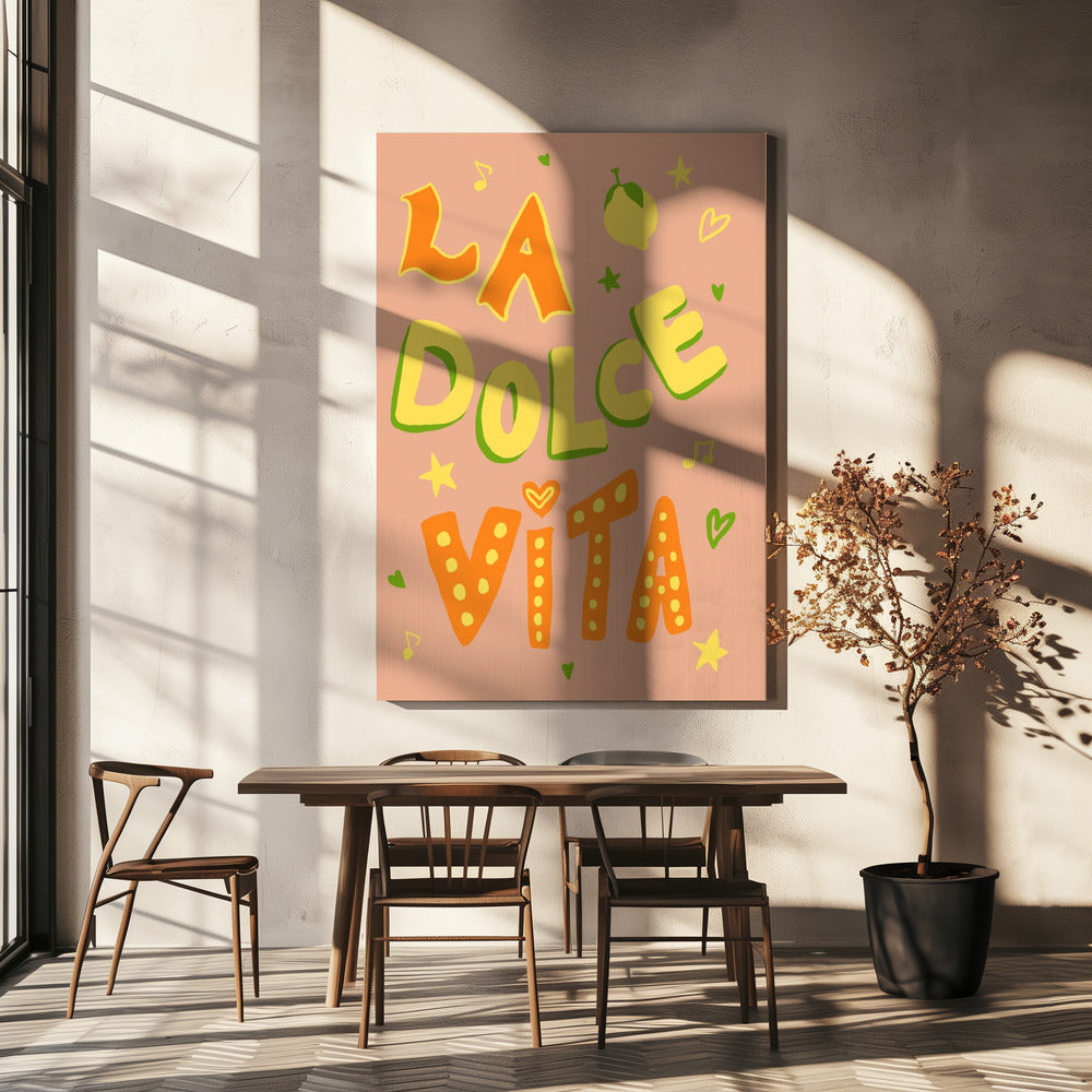 Poster La Dolce Vita Rosa Up | Canvas