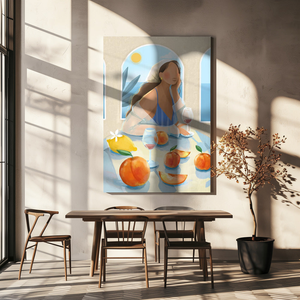 Fille aux pêches | Tableaux sur Toile