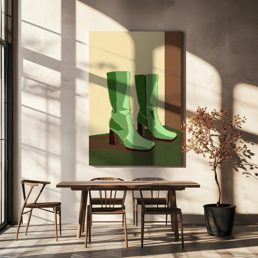 Grüne Stiefel | Leinwand-Bilder