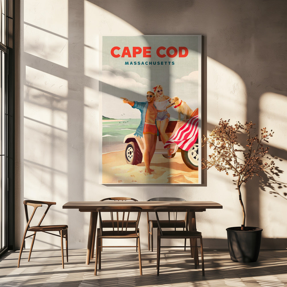 Arte de playa de verano de Cape Cod, Massachusetts | Impresiones en Lienzo