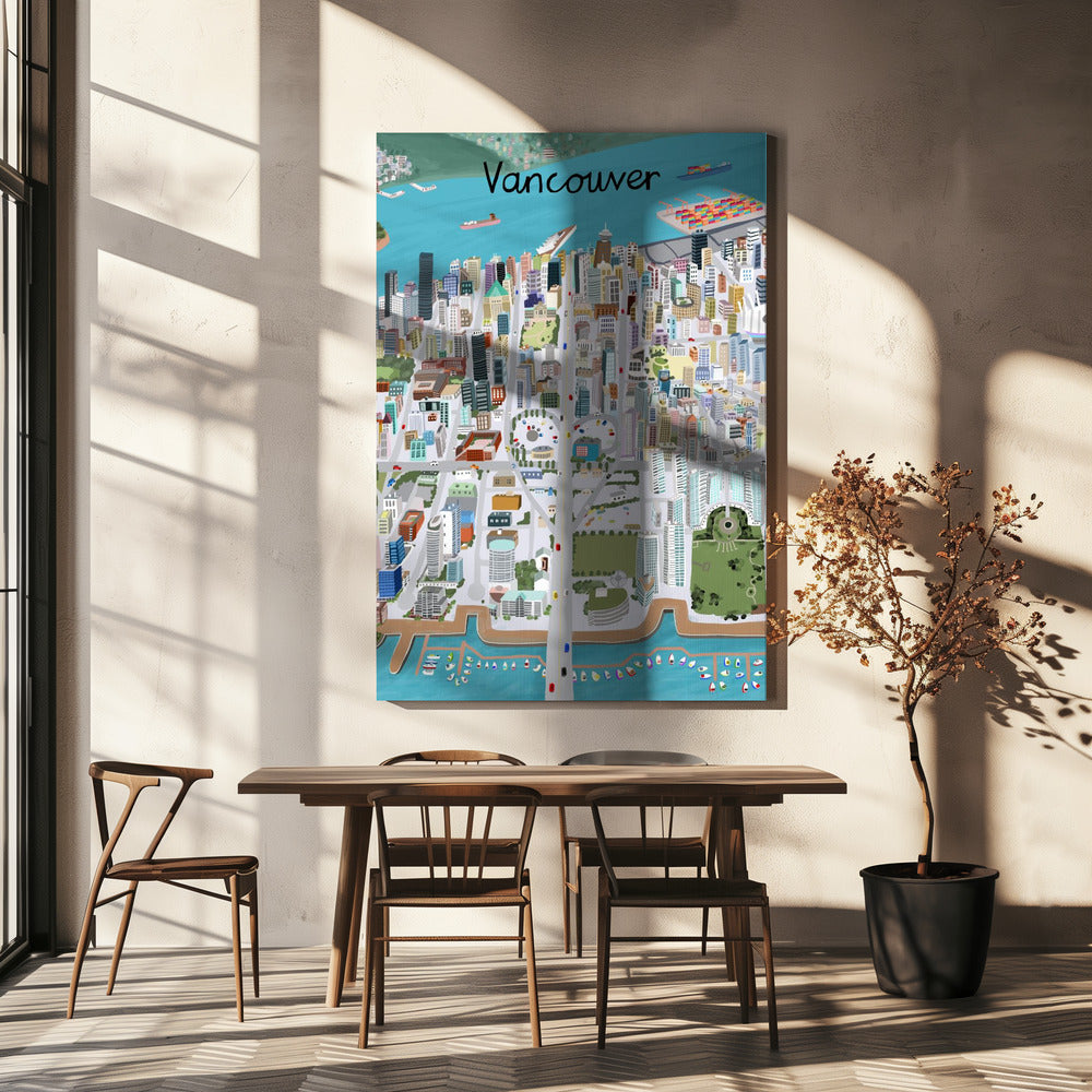 Utsikt över Vancouver City av konstnären Carla Daly | Canvas