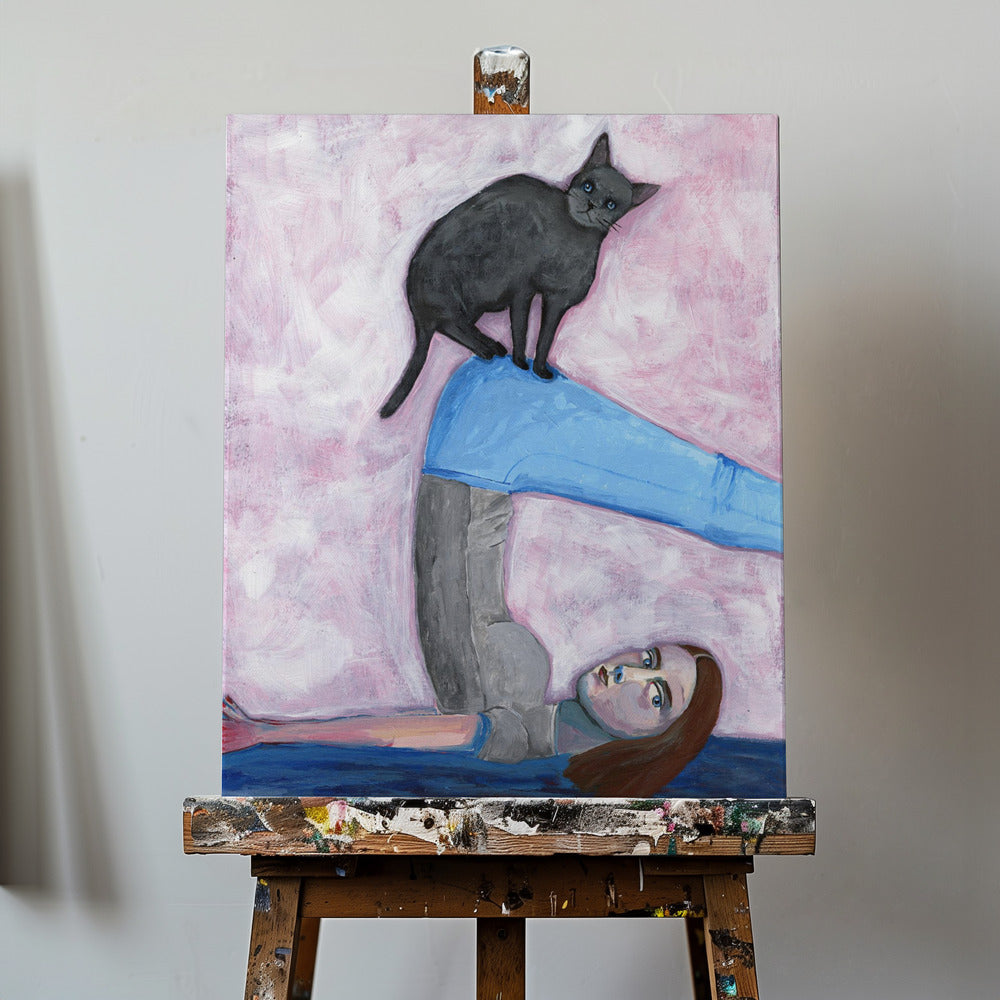 Yoga with my Cat | Canvas