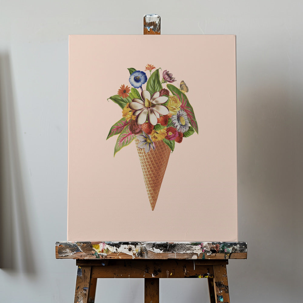 Botanisches rosa Eis | Leinwand-Bilder