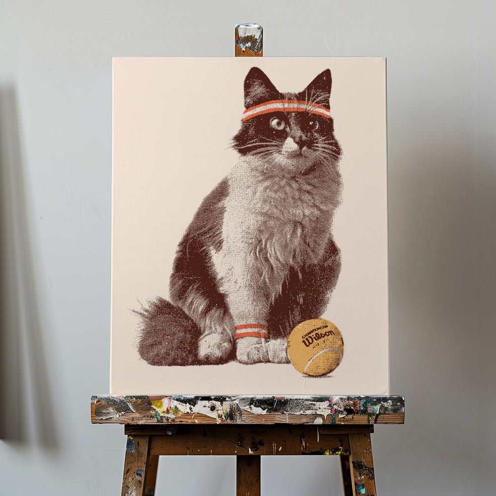 Tenniskat | Lærredsbilleder