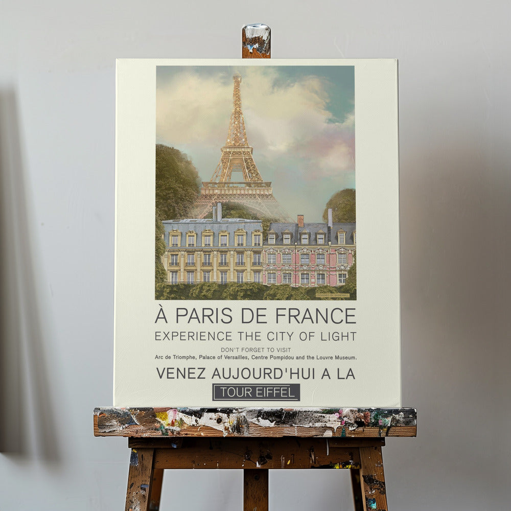 Imprimé rétro de Paris | Tableaux sur Toile