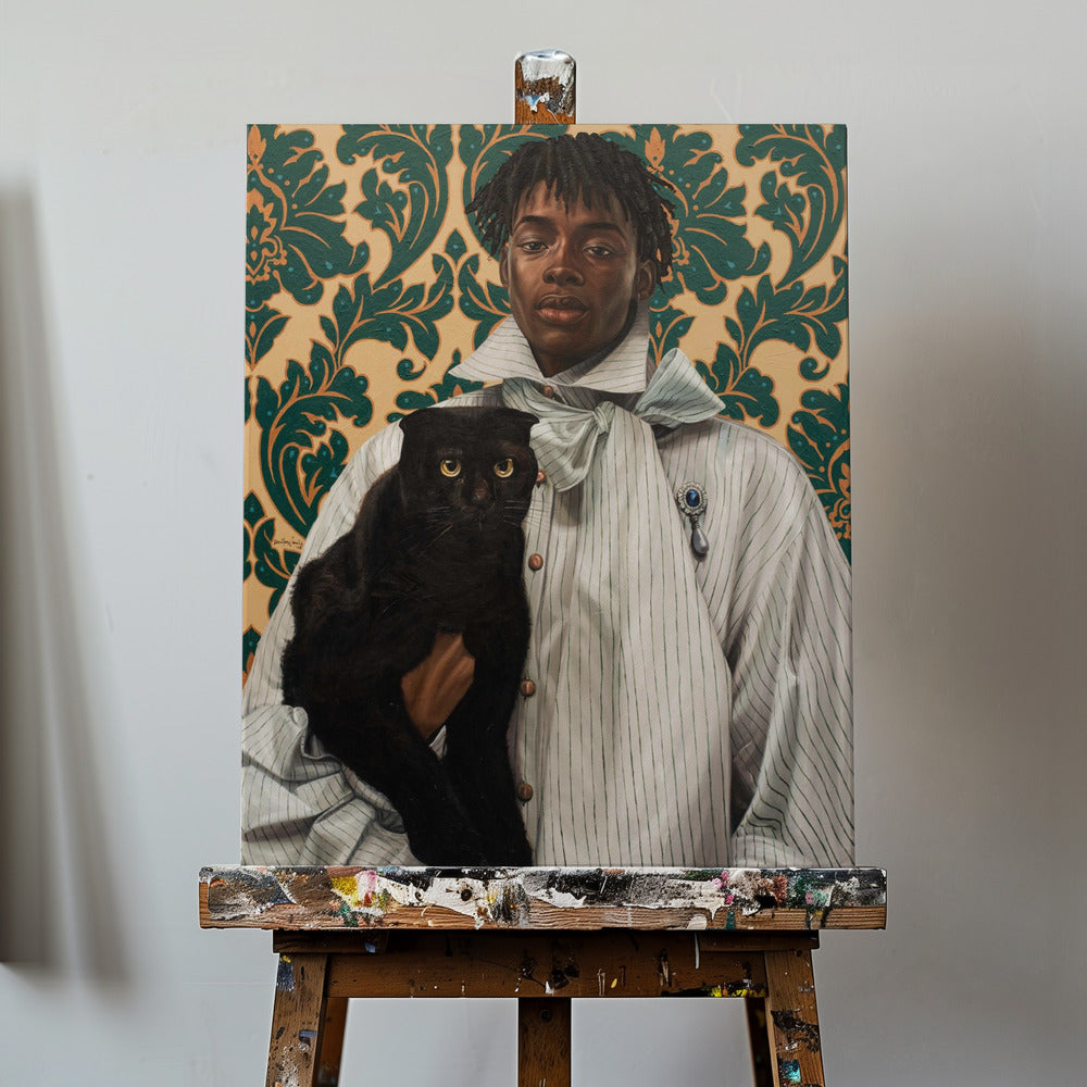 Gentleman with Cat | Canvas