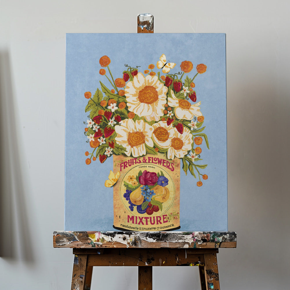 Fleurs dans une boîte à thé vintage | Tableaux sur Toile