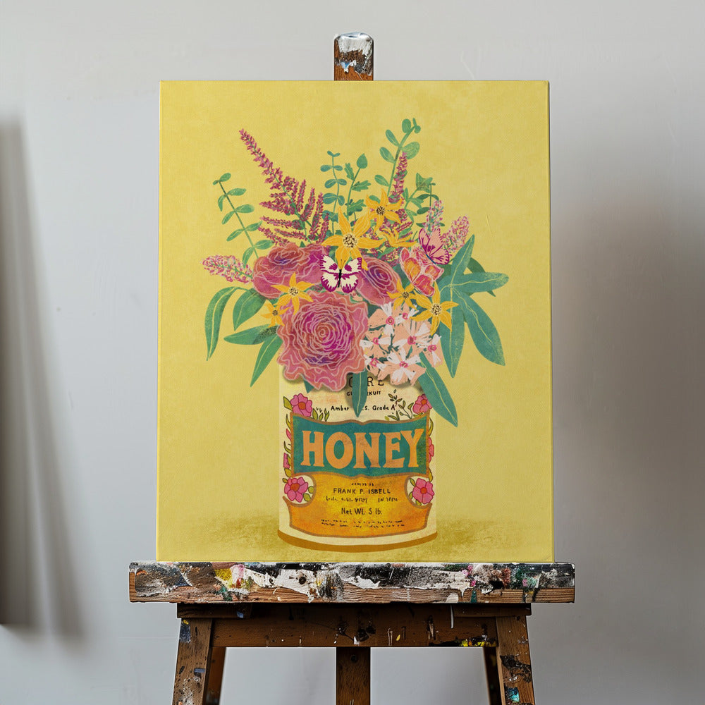 Fleurs dans une boîte de miel vintage | Tableaux sur Toile
