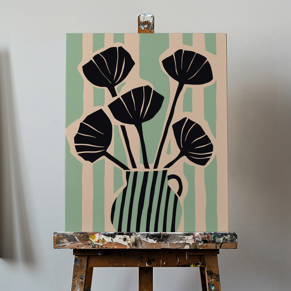 Striped Blooms Vase | Canvas