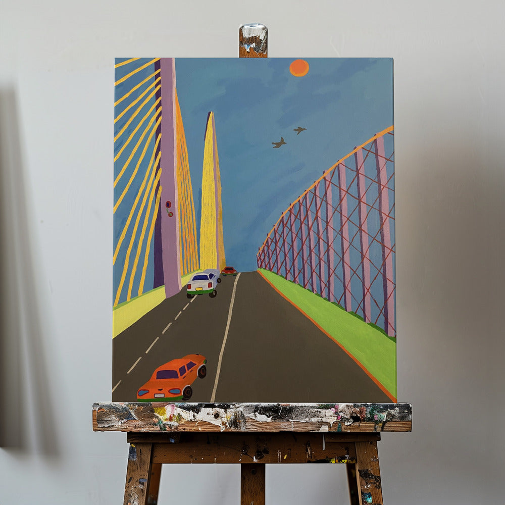 Conduire sur le pont Sunshine Skyway | Tableaux sur Toile