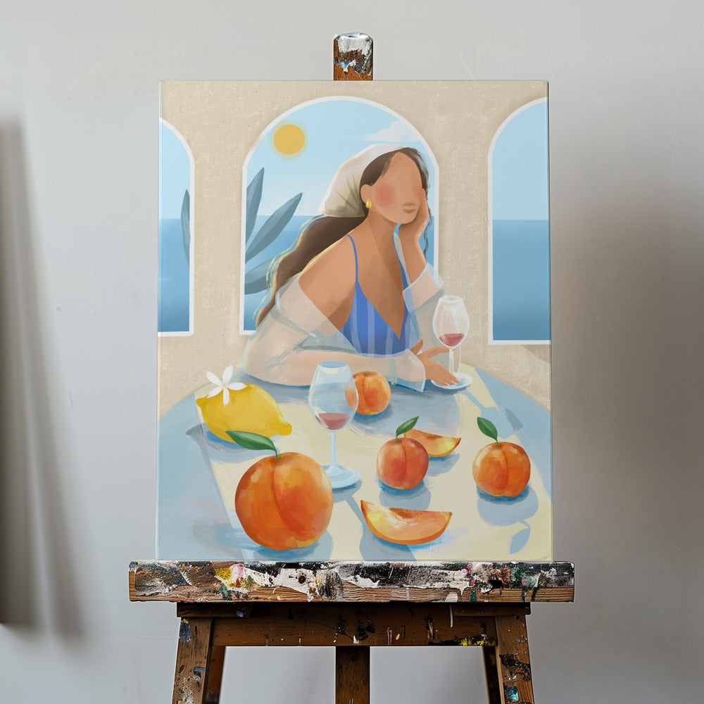Fille aux pêches | Tableaux sur Toile