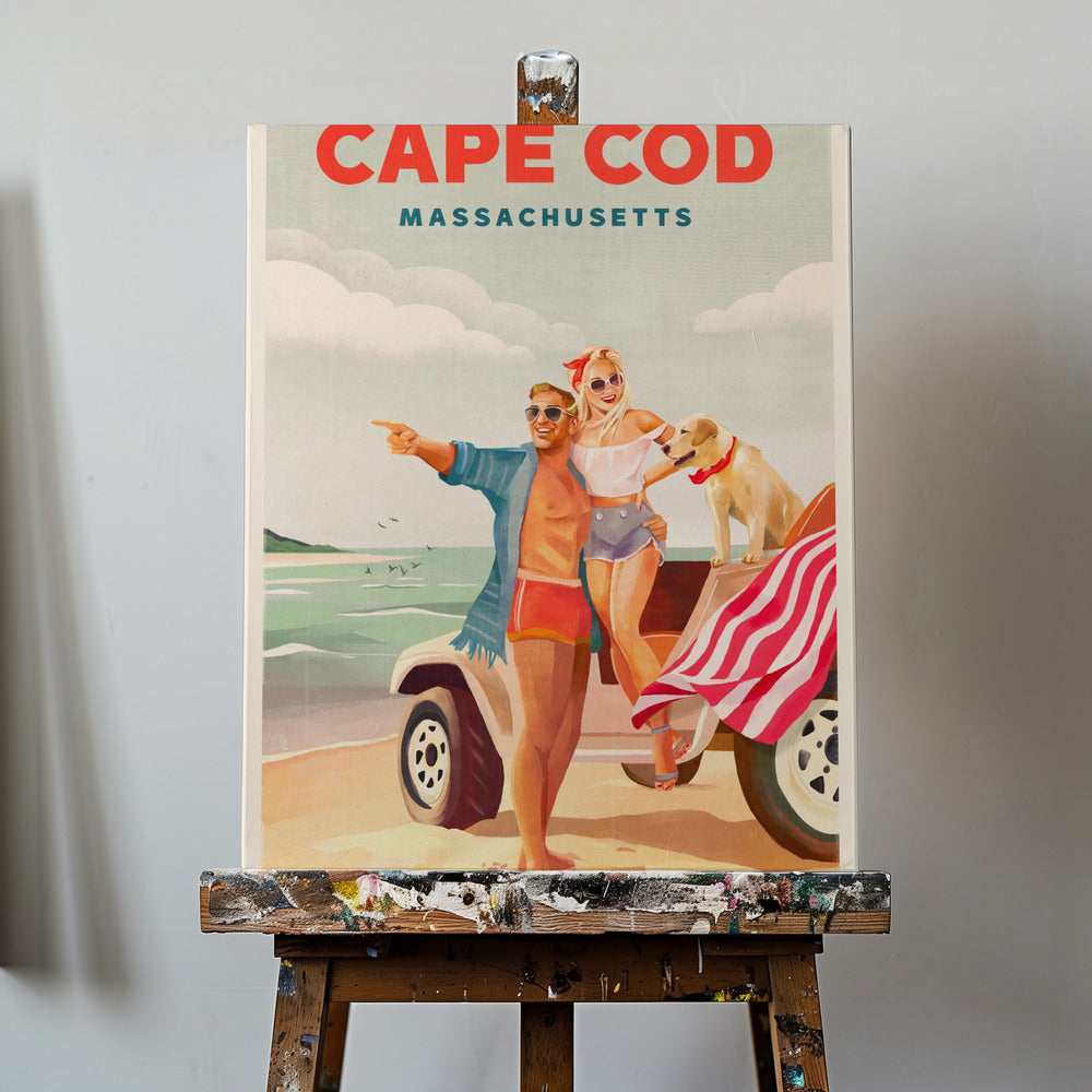 Arte de playa de verano de Cape Cod, Massachusetts | Impresiones en Lienzo
