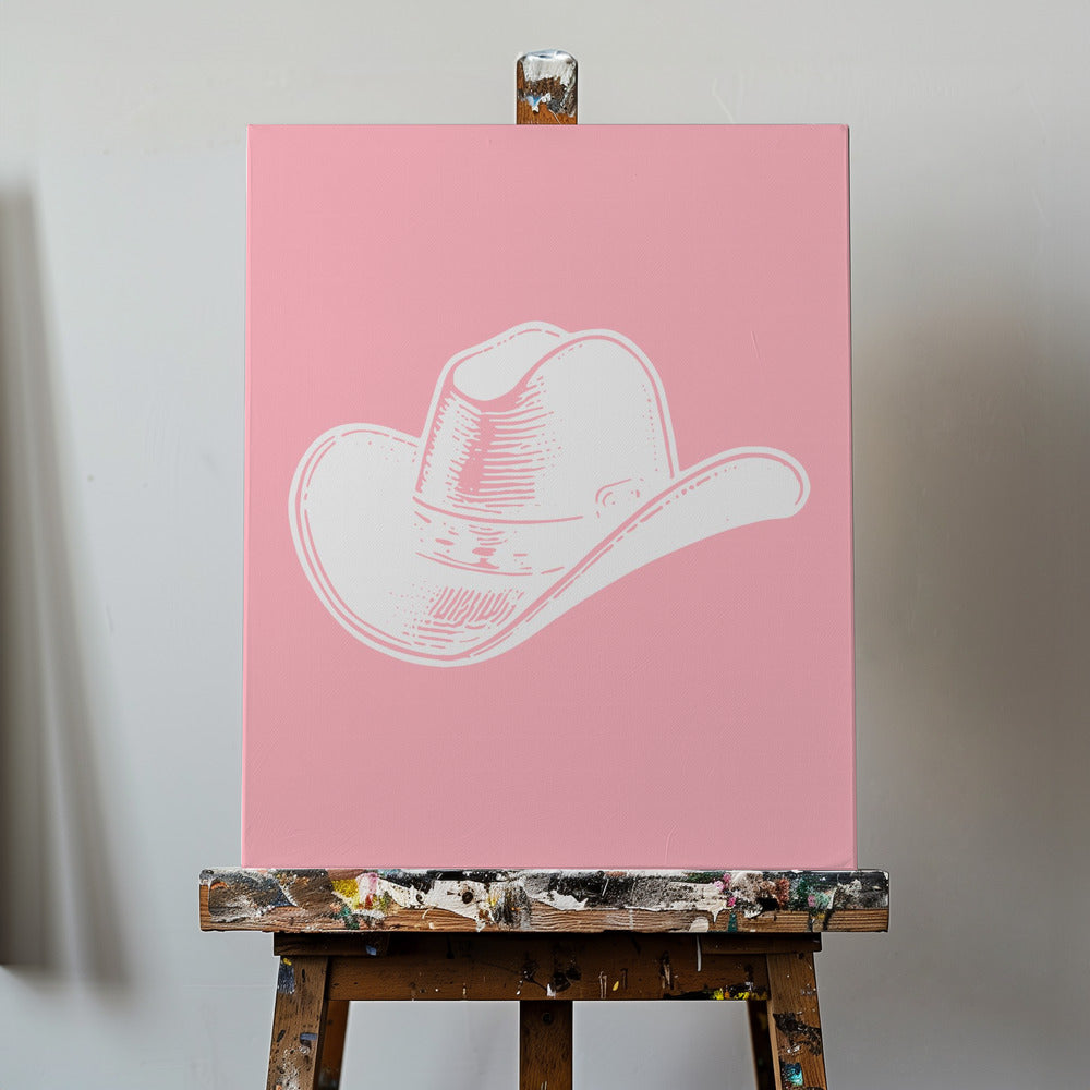 Vaaleanpunainen cowboy-hattu | Canvastaulut