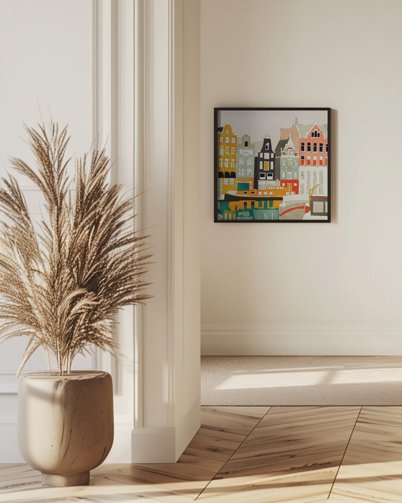 Amsterdam houses with ships, view 1 | Poster